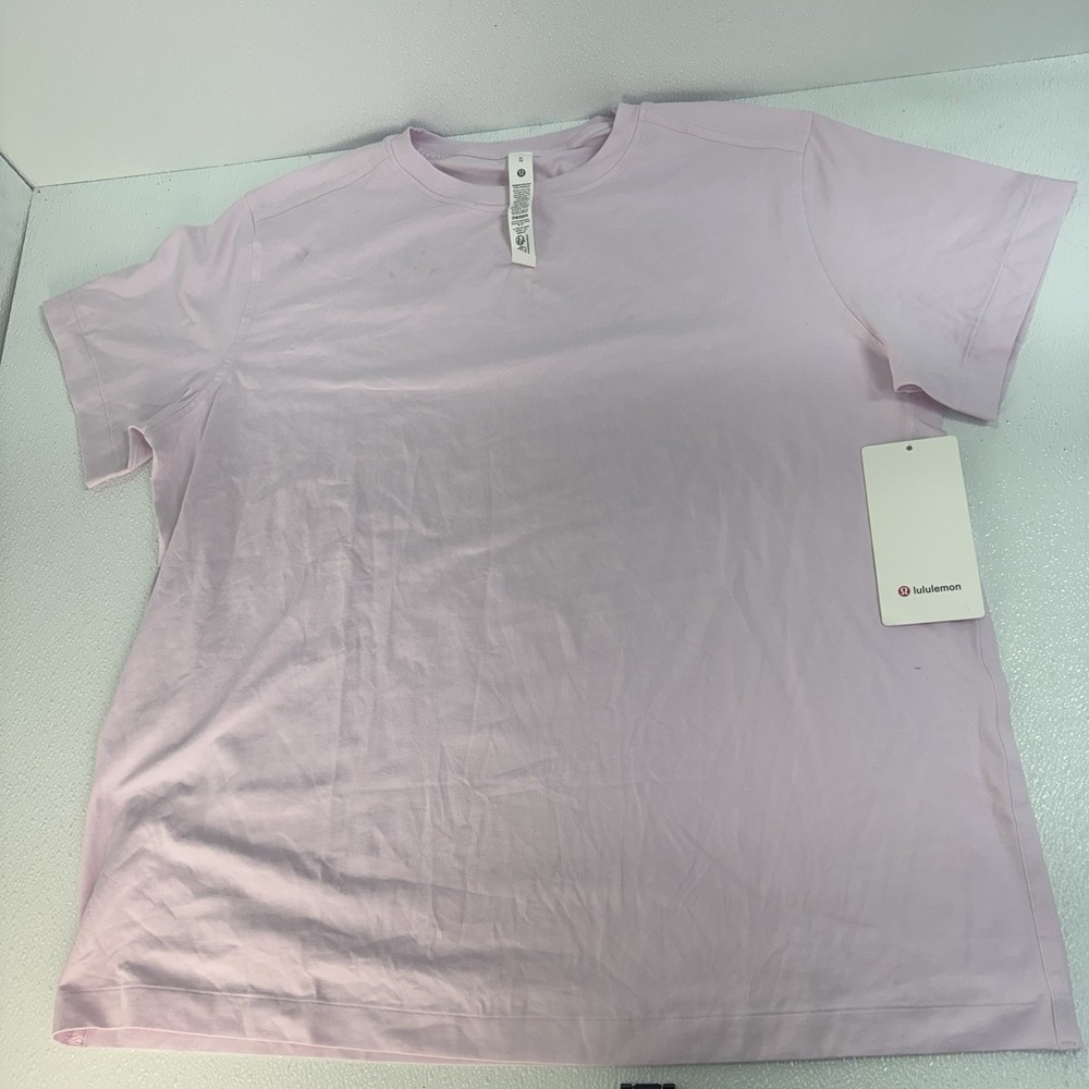 Lululemon All Yours Organic Cotton T-Shirt Size XL Pink W/ Stains